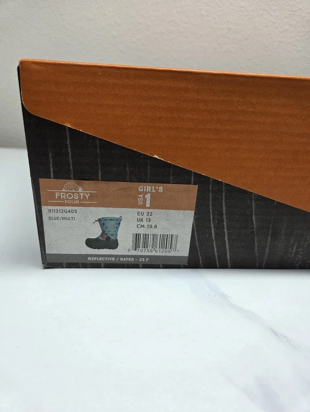 Northside Kids Frosty Polar Snow Boots Blue Multi Snowflake Size 1 NIB NWT